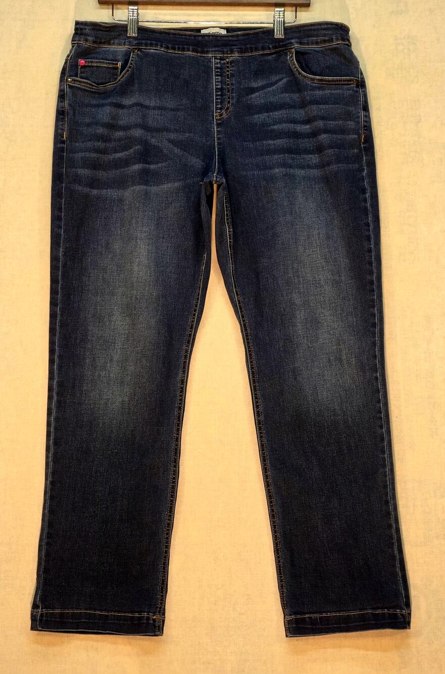 Pajama Jeans Cropped Jeans XL Women‎ Dark Wash Stretch Knit PullOn Comfort